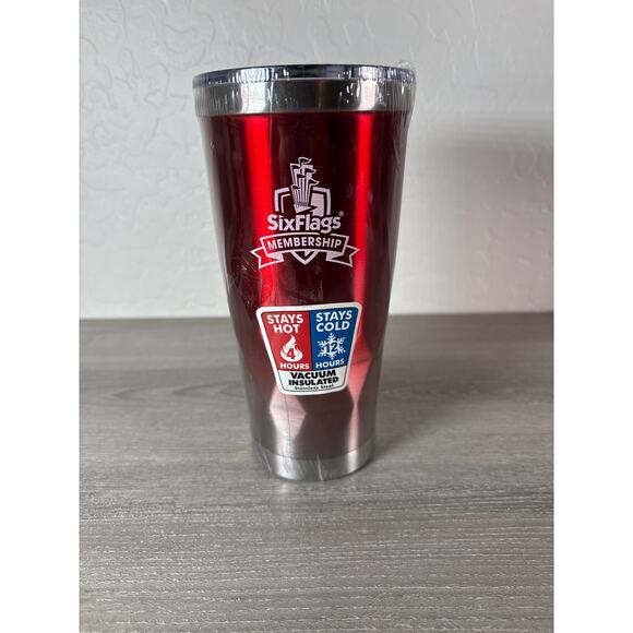 Six Flags Membership Red Tumbler- NEW in Package - Picture 1 of 5